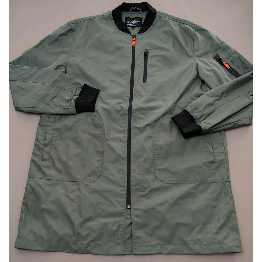 Winchester The American Legend Long Bomber Satin Army Green Jacket Size L